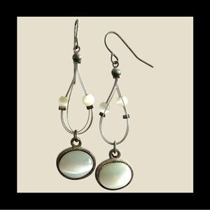 Sterling Silver White Mother-of-Pearl Drop Earrings